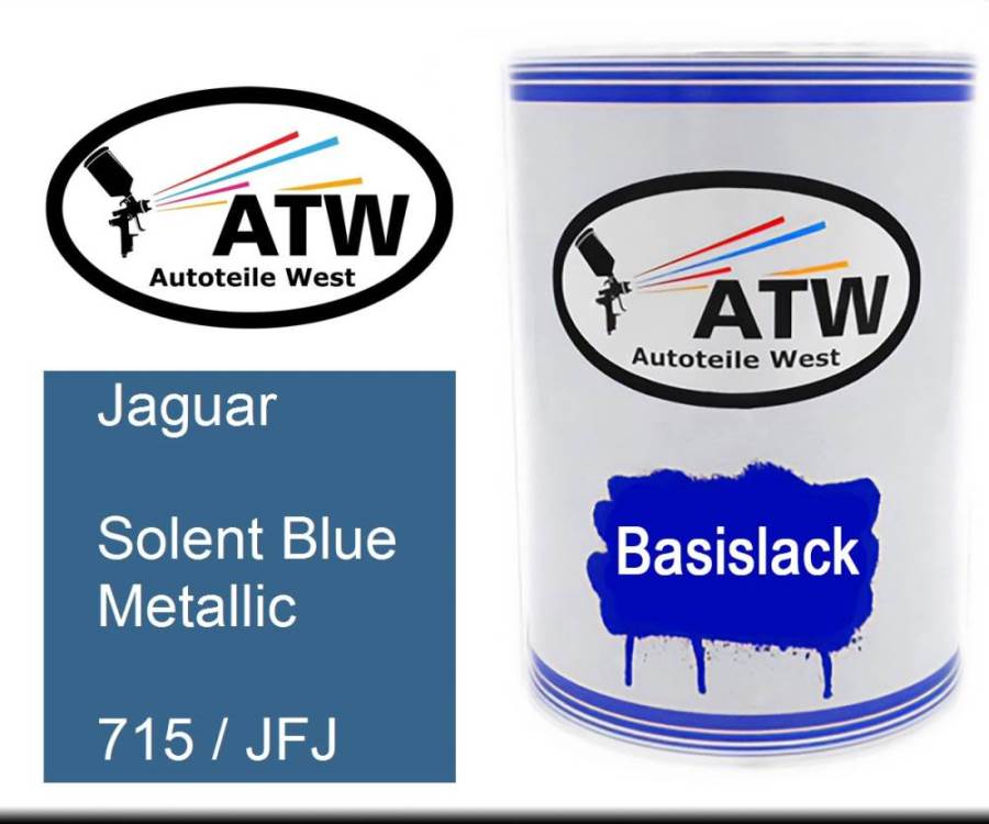 Jaguar, Solent Blue Metallic, 715 / JFJ: 500ml Lackdose, von ATW Autoteile West.